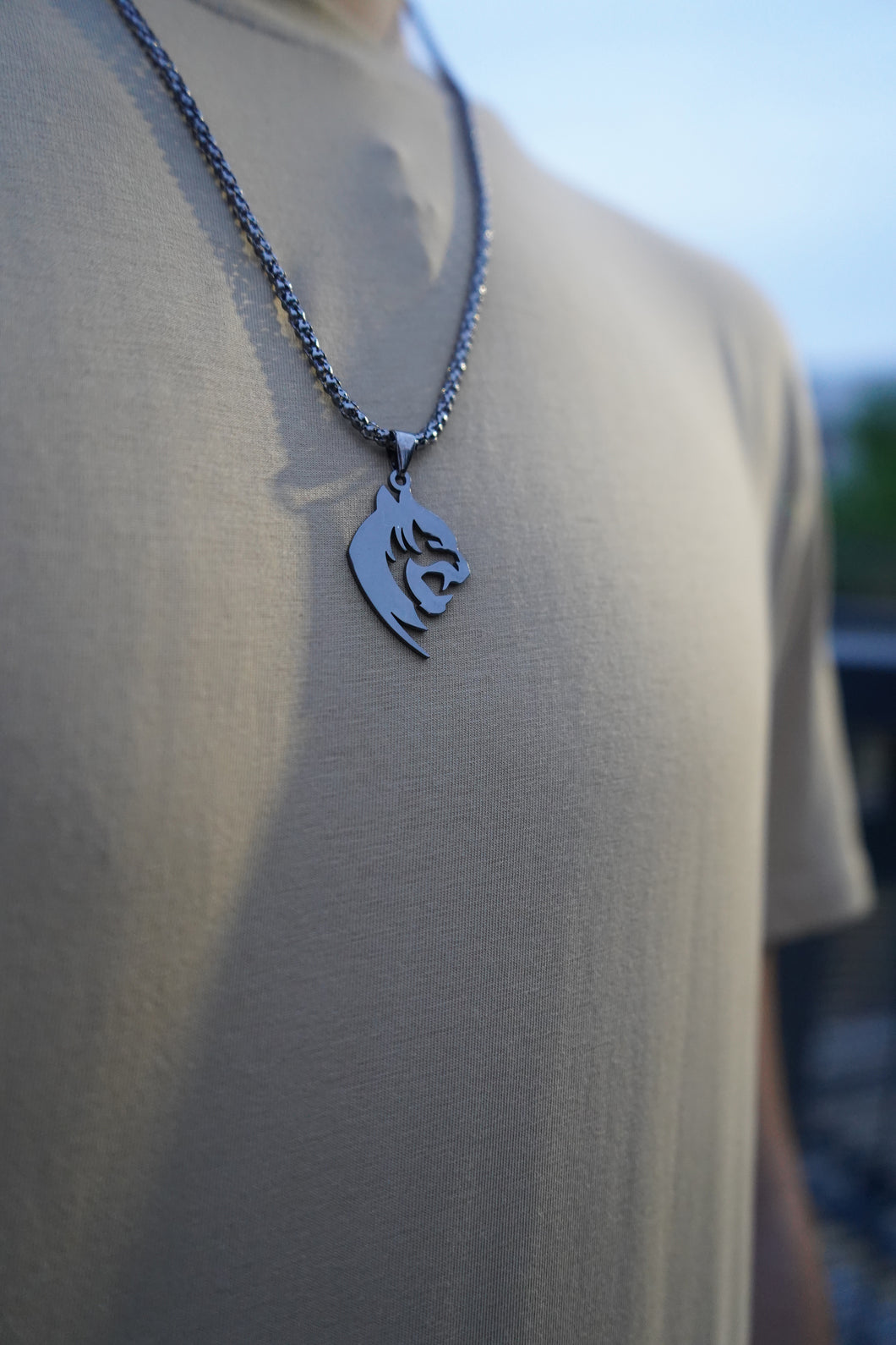 Tiger Pendant + Chain - Silver